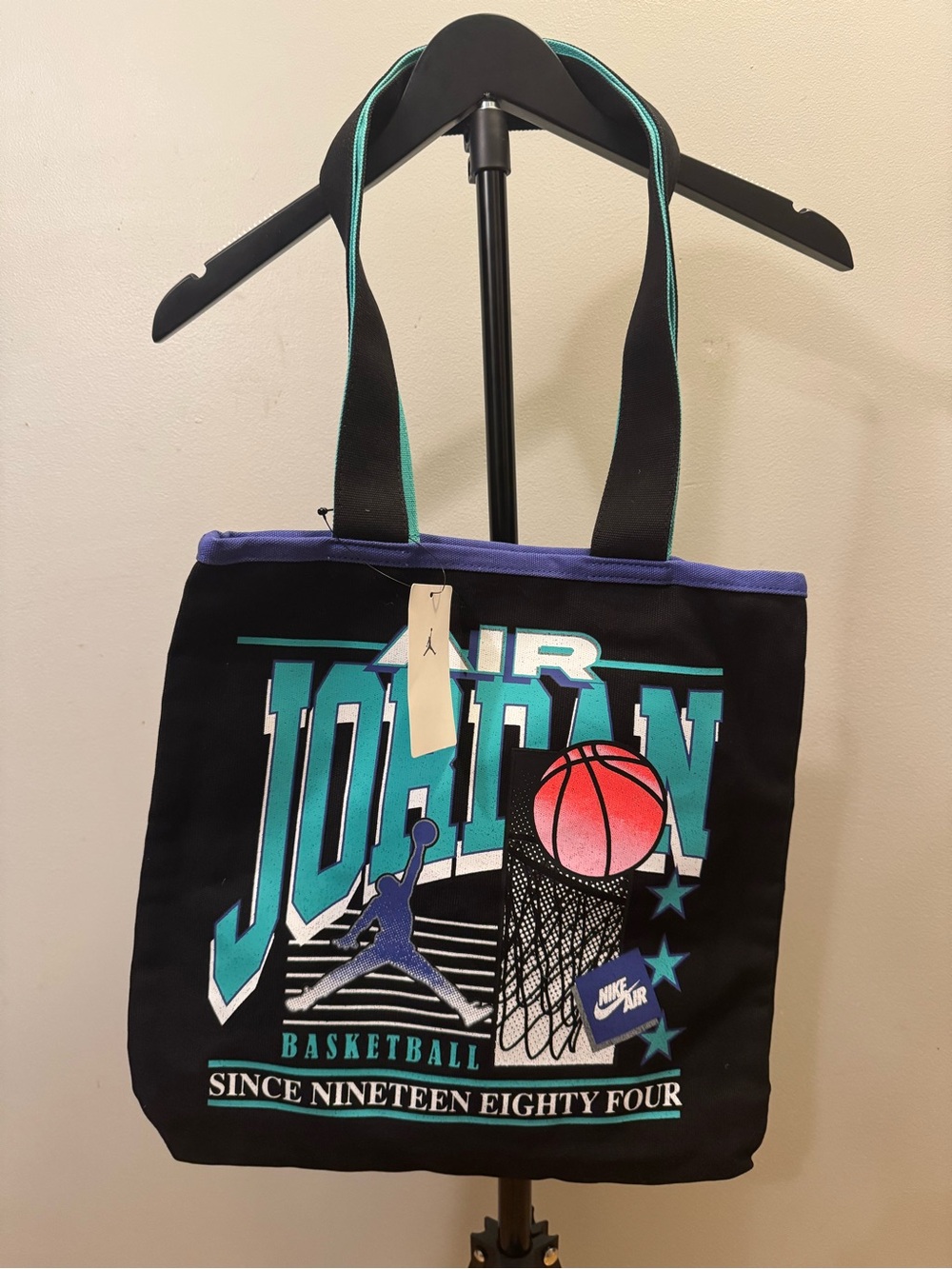 Jordan Graphic Basketball Tote Bag - Black Teal Purple